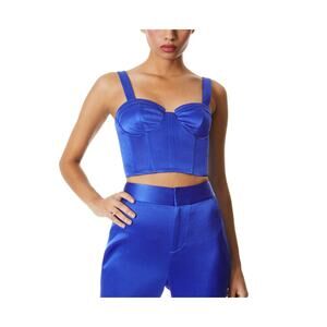 Olivia Structured Blue Jeanna Bustier Crop Size 2 Top